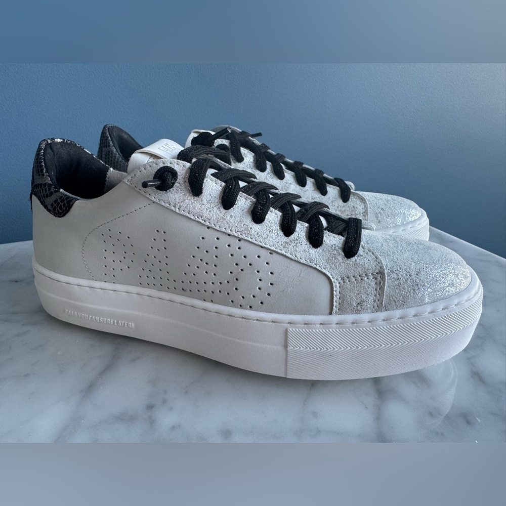 NWT P448 Women’s White and Black Sneakers